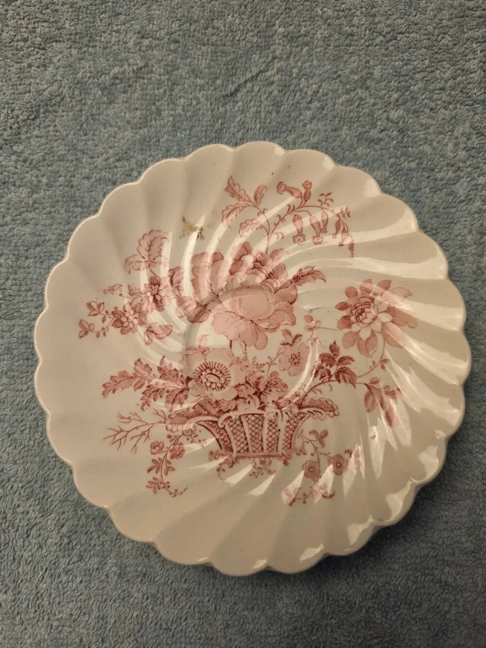 Vintage Royal Staffordshire Charlotte Red Pink Saucer Clarice Cliff England